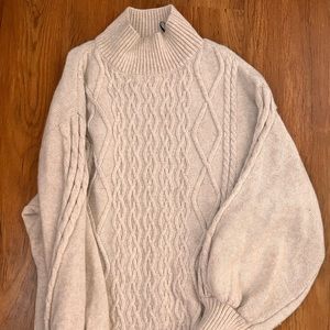 Cardigan cream sweater dress.